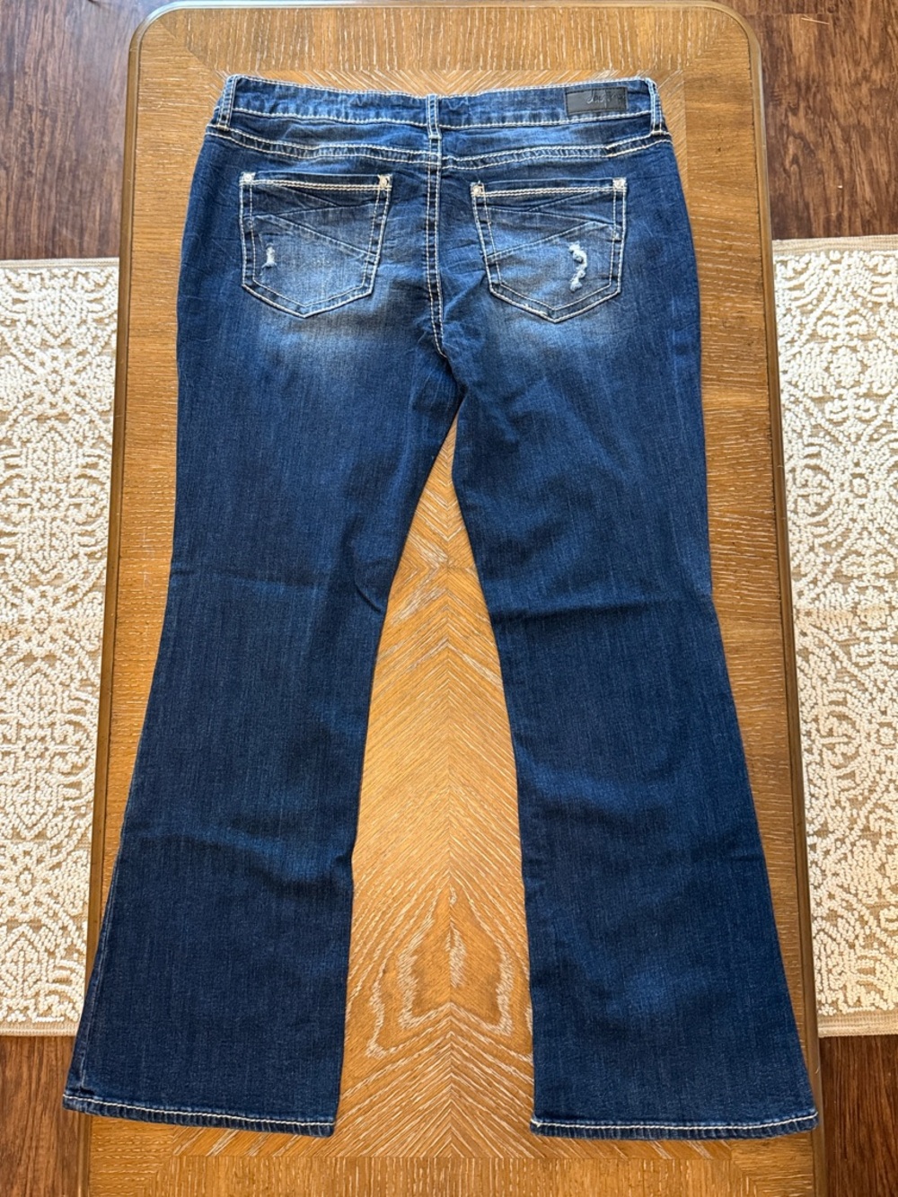 Daytrip Virgo Dark Blue Bootcut Jeans with Subtle Back Distressing